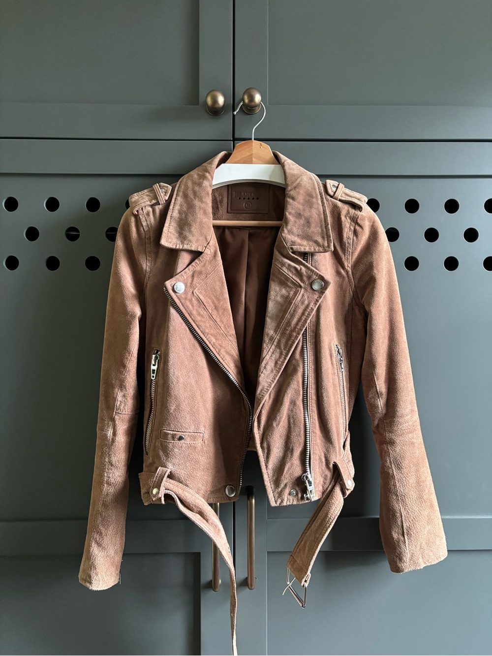 Blank NYC Tan Suede Moto Jacket - Medium